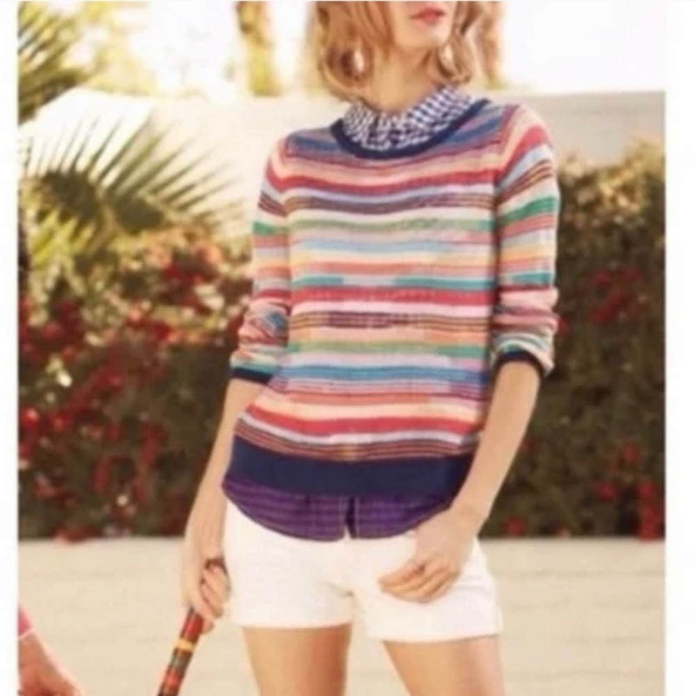 Anthropologie Sparrow Rainbow striped sweater size medium M